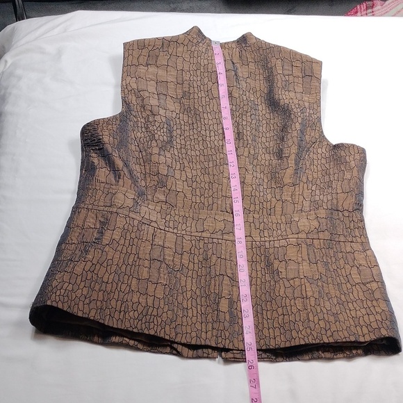 Erin London Brown Crocodile Pattern Womens Vest Size Medium - Picture 7 of 9